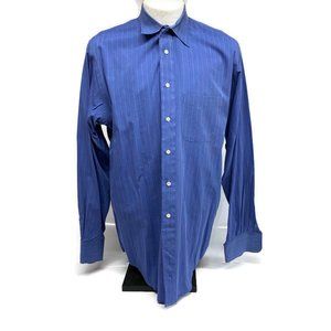 Burberrys Mens Blue striped Dress shirt Size 16/35